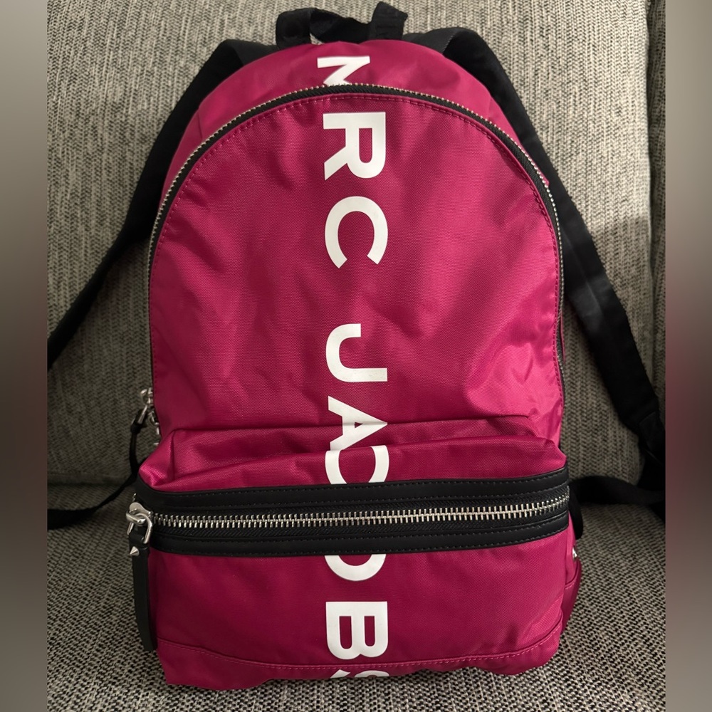 Marc Jacobs Fuchsia Logo Nylon Backpack